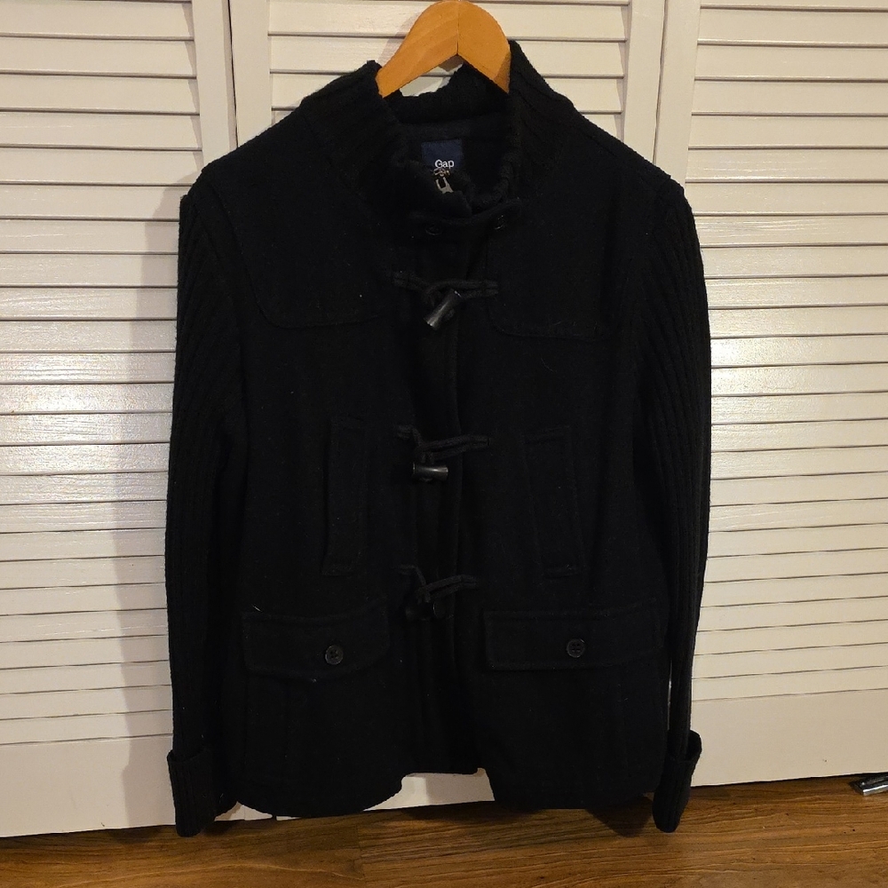 GAP Women's Black Military Toggle Coat